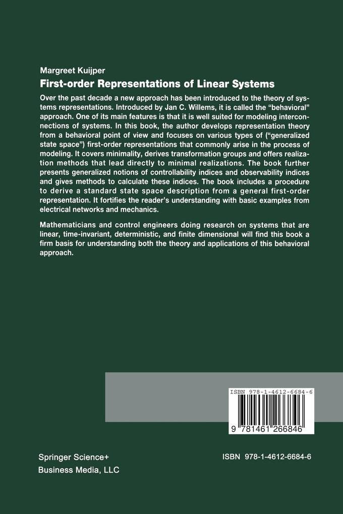 Weitere Ansicht: First-order Representations of Linear Systems | Margreet Kuijper
