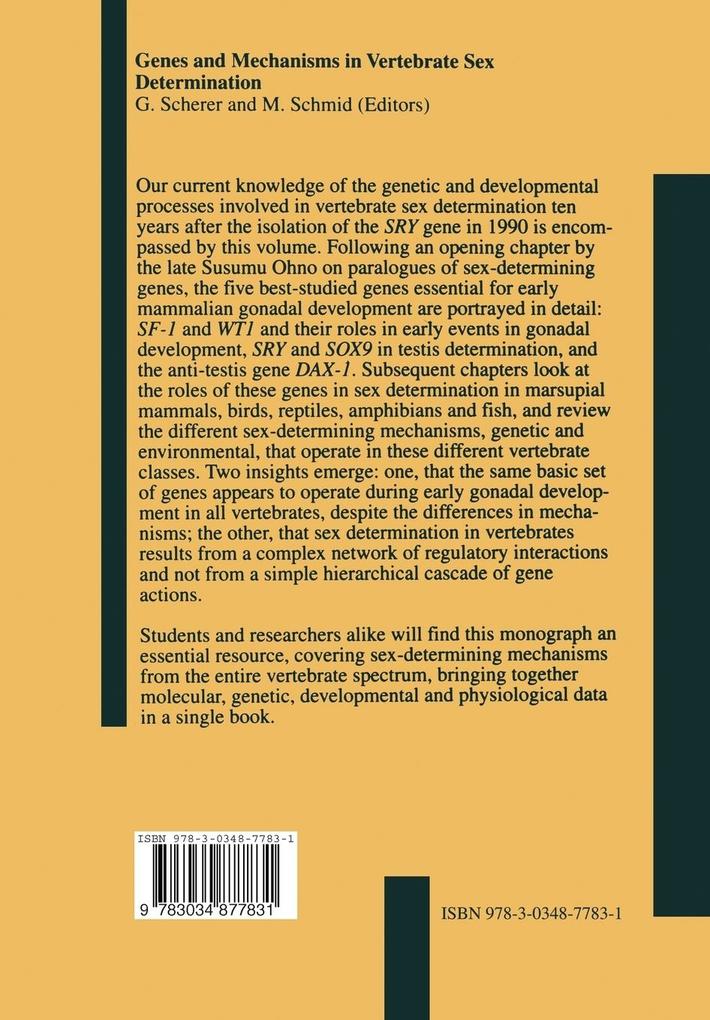 Weitere Ansicht: Genes and Mechanisms in Vertebrate Sex Determination