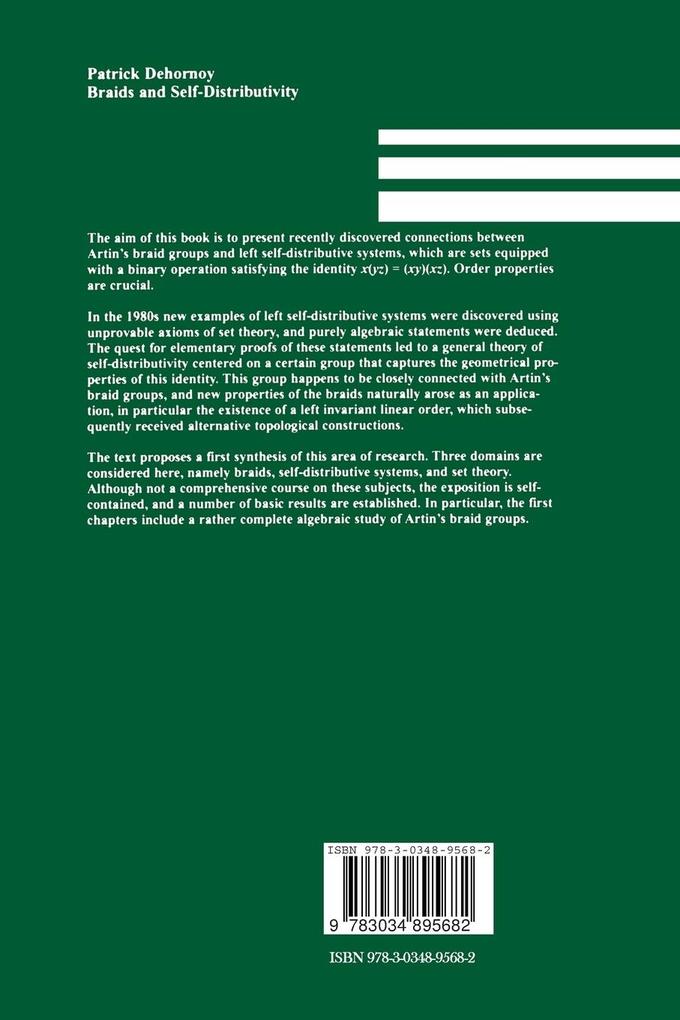 Weitere Ansicht: Braids and Self-Distributivity | Patrick Dehornoy