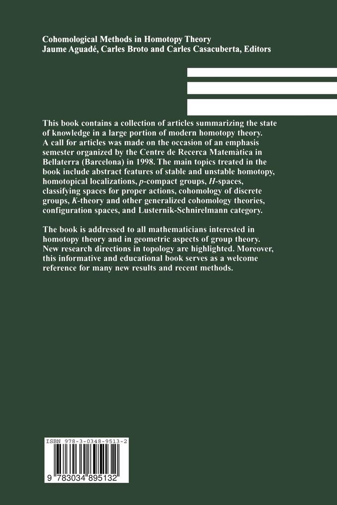 Weitere Ansicht: Cohomological Methods in Homotopy Theory