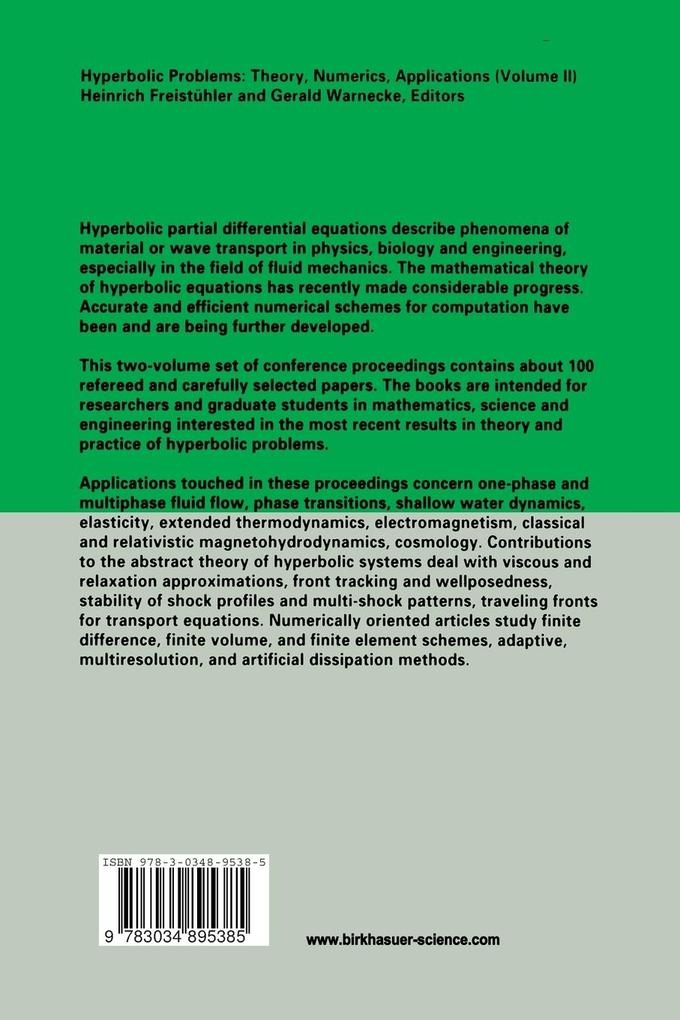 Weitere Ansicht: Hyperbolic Problems: Theory, Numerics, Applications