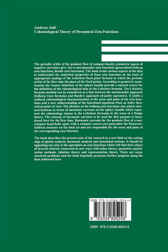 Weitere Ansicht: Cohomological Theory of Dynamical Zeta Functions | Andreas Juhl