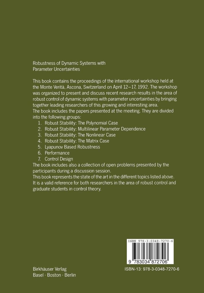 Weitere Ansicht: Robustness of Dynamic Systems with Parameter Uncertainties