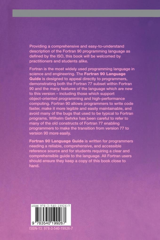 Weitere Ansicht: Fortran 90 Language Guide | Wilhelm Gehrke