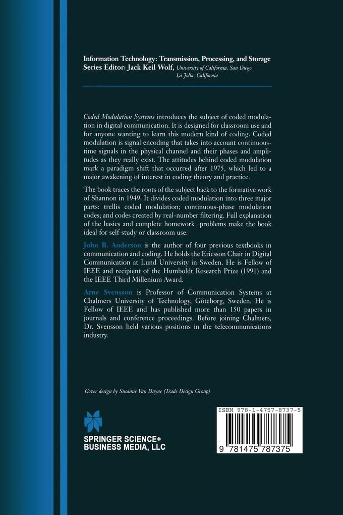 Weitere Ansicht: Coded Modulation Systems | John B. Anderson, Arne Svensson