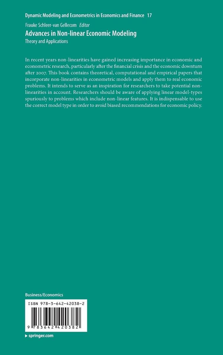 Weitere Ansicht: Advances in Non-linear Economic Modeling