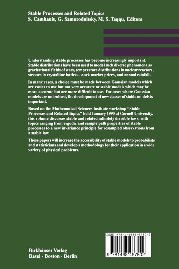 Weitere Ansicht: Stable Processes and Related Topics | Cambanis