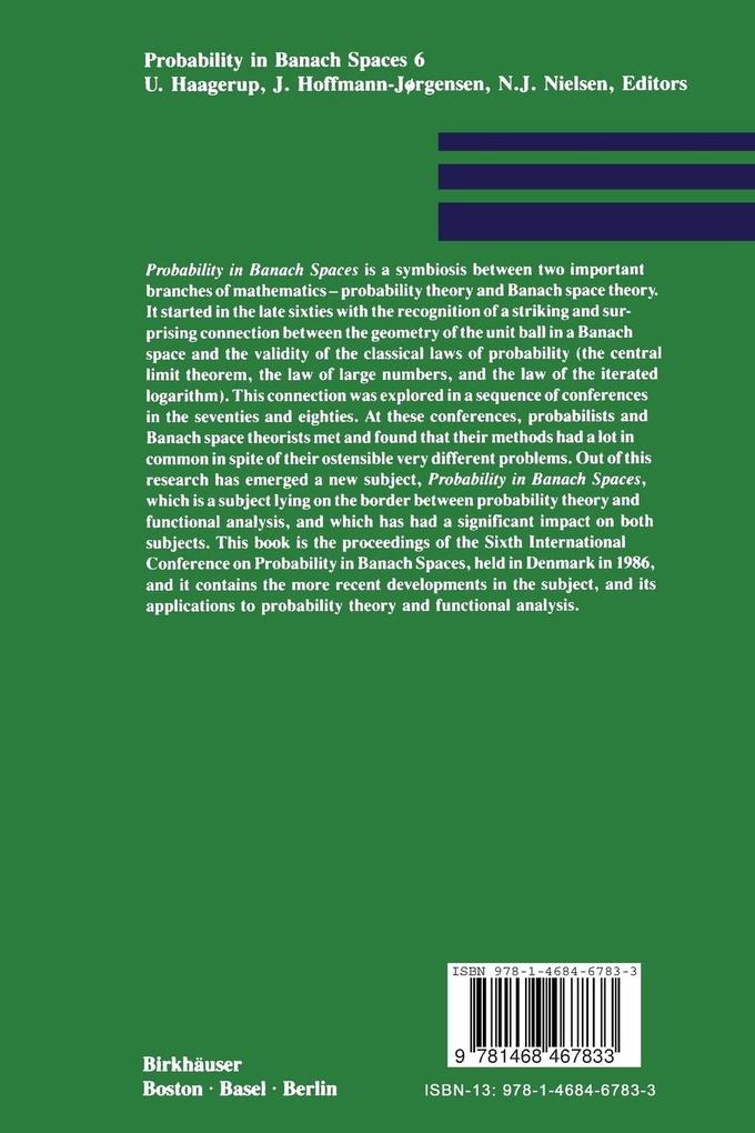 Weitere Ansicht: Probability in Banach Spaces 6 | Haagerup