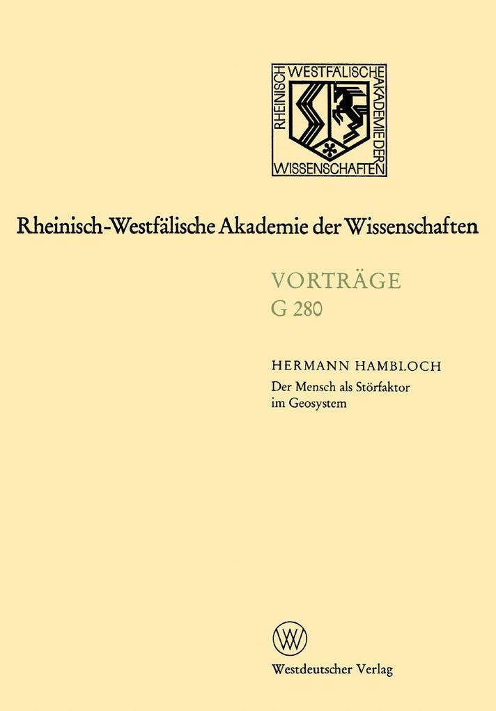 Produktbild: Der Mensch als Störfaktor im Geosystem | Hermann Hambloch