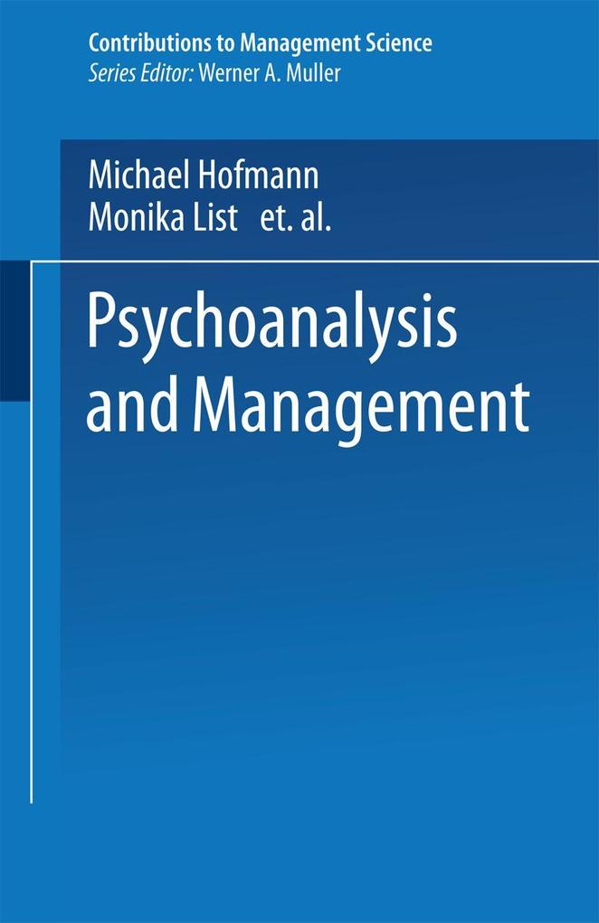 Produktbild: Psychoanalysis and Management