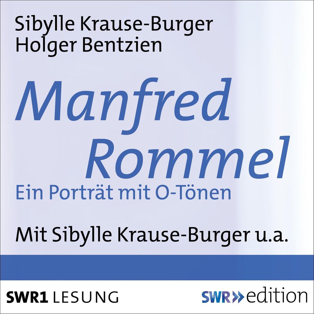Produktbild: Manfred Rommel | Holger Bentzien, Sibylle Krause-Burger