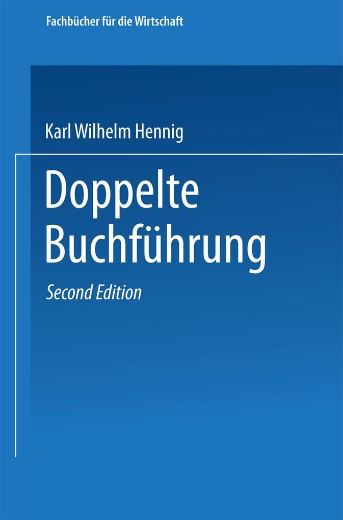 Produktbild: Doppelte Buchführung | Karl Wilhelm Hennig