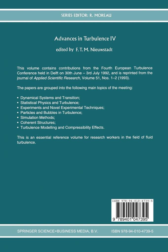 Weitere Ansicht: Advances in Turbulence IV