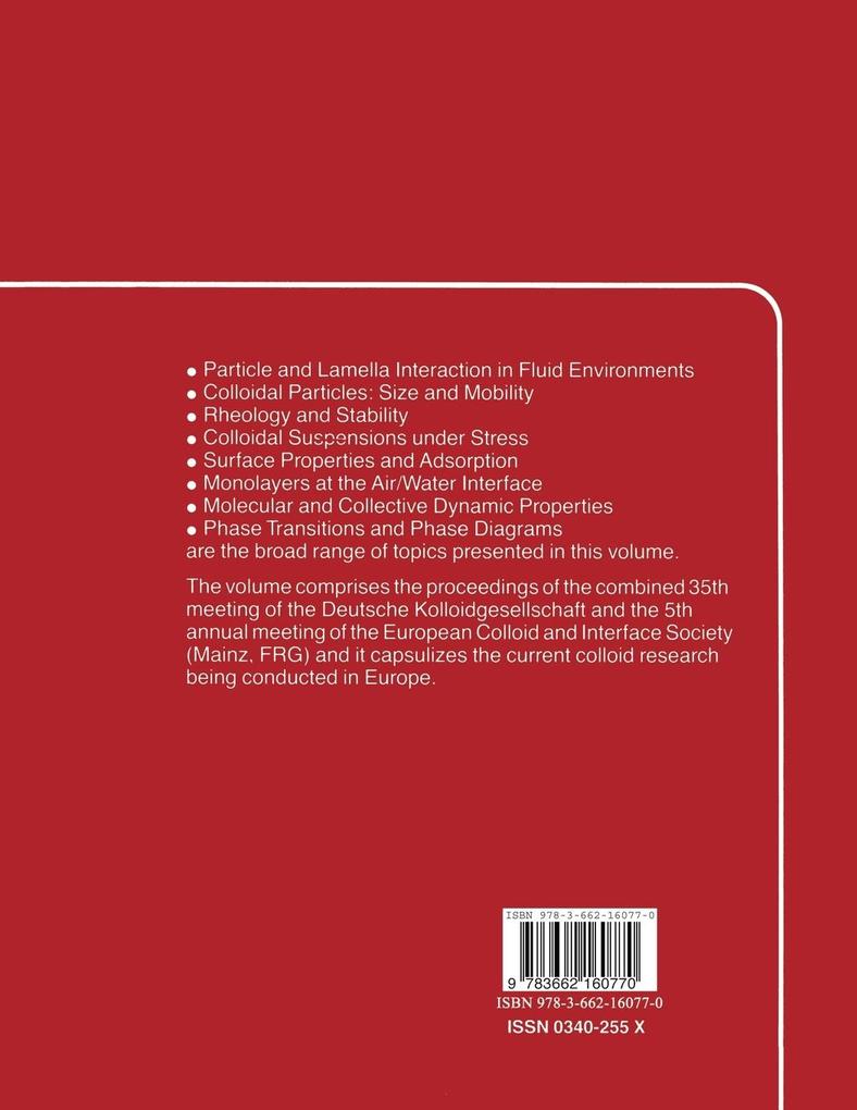 Weitere Ansicht: Trends in Colloid and Interface Science VI