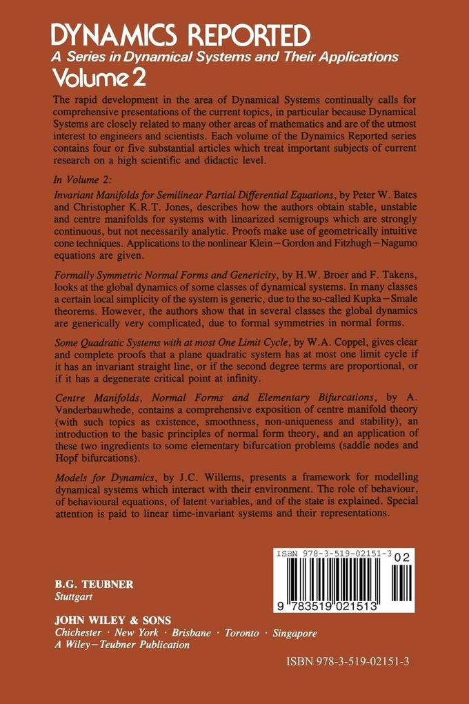 Weitere Ansicht: Dynamics Reported | Urs Kirchgraber, Hans Otto Walther