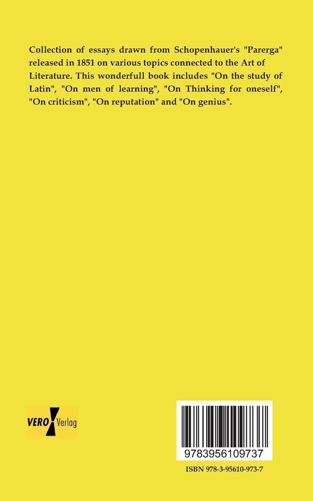 Weitere Ansicht: The Art of Literature | Arthur Schopenhauer