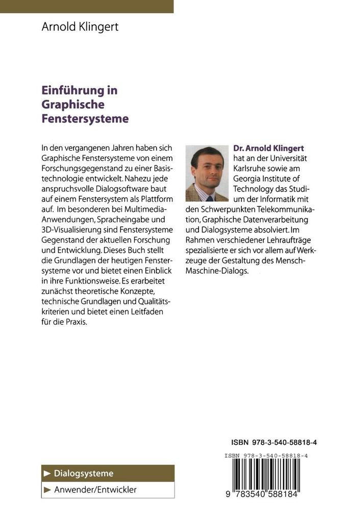 Weitere Ansicht: Einführung in Graphische Fenstersysteme | Arnold Klingert