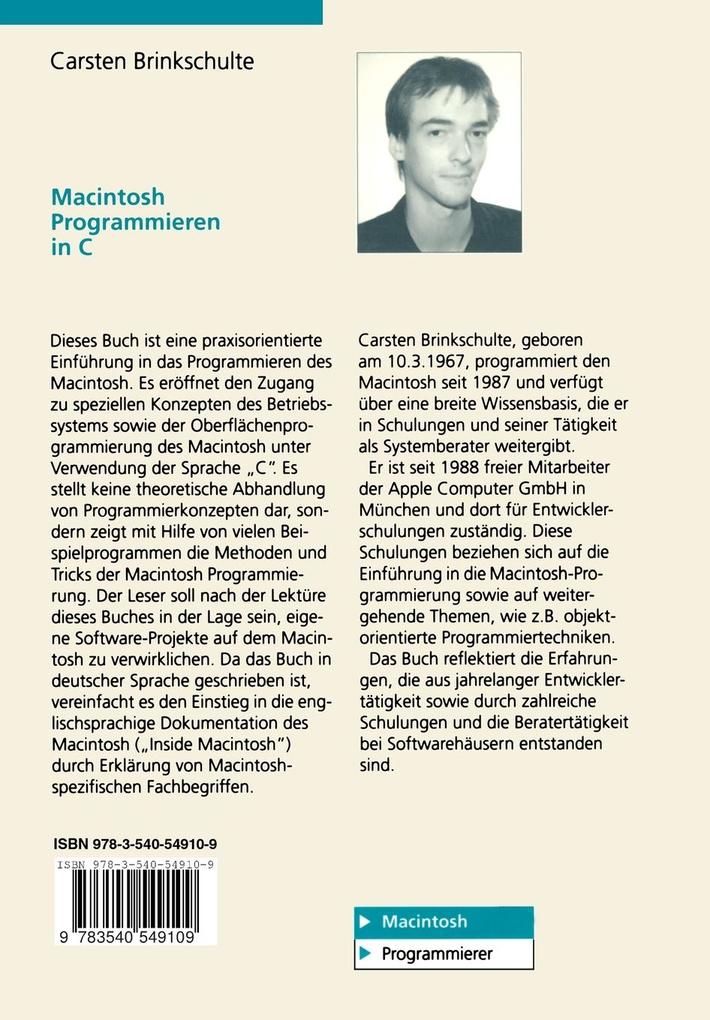 Weitere Ansicht: Macintosh Programmieren in C | Carsten Brinkschulte