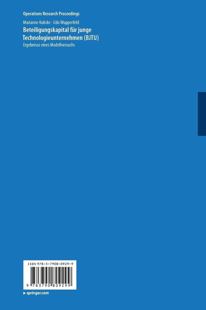 Weitere Ansicht: Beteiligungskapital für junge Technologieunternehmen | Marianne Kulicke, Udo Wupperfeld