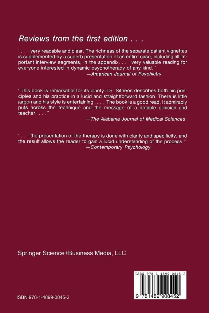 Weitere Ansicht: Short-Term Dynamic Psychotherapy | Peter E. Sifneos