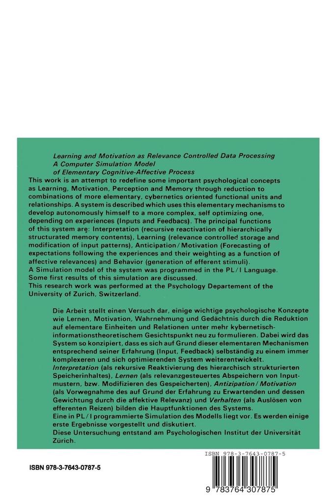 Weitere Ansicht: Lernen und Motivation als relevanzgesteuerte Datenverarbeitung | Rickenbacher