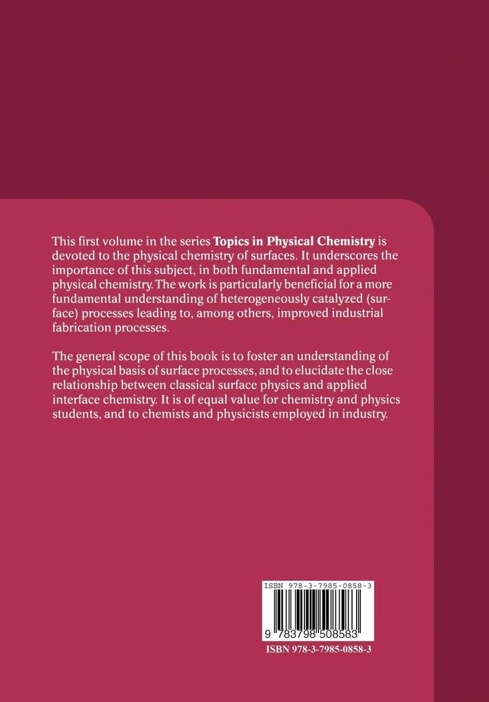 Weitere Ansicht: Introduction to Surface Physical Chemistry | K. Christmann