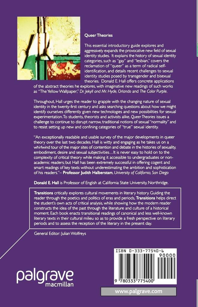 Weitere Ansicht: Queer Theories | Donald E. Hall