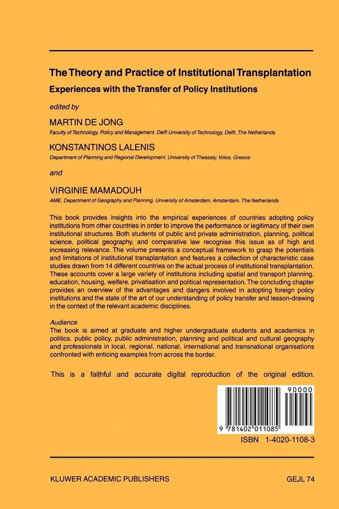 Weitere Ansicht: The Theory and Practice of Institutional Transplantation