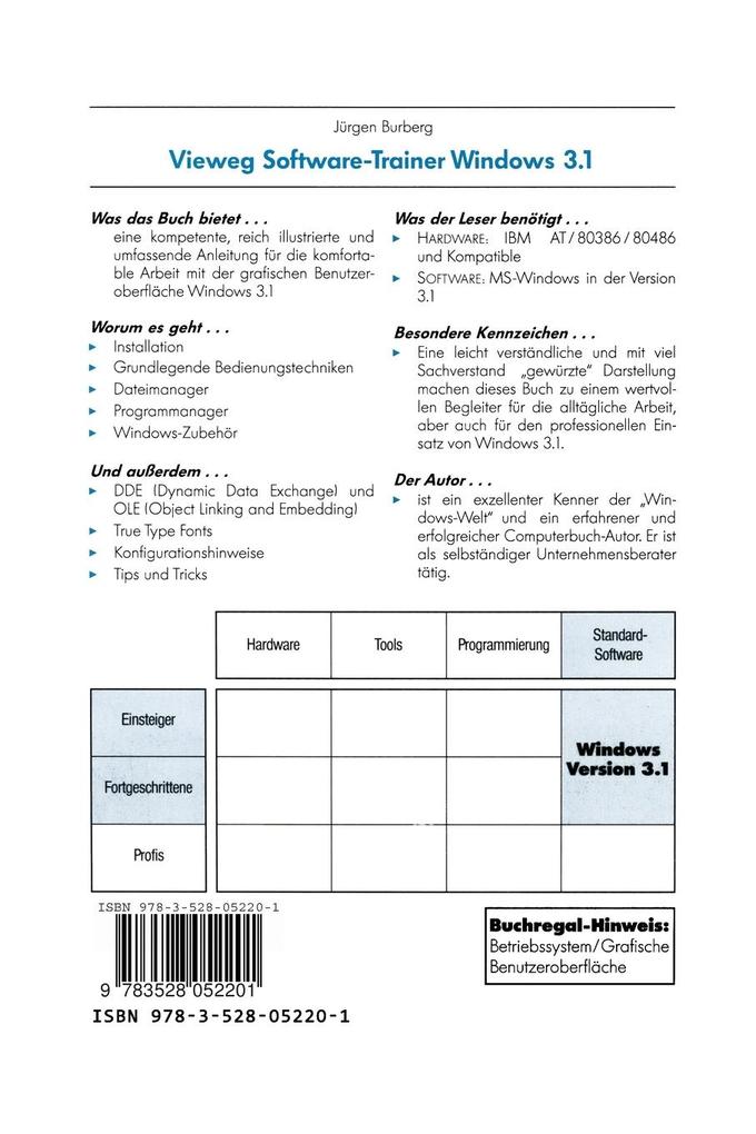 Weitere Ansicht: Vieweg-Software-Trainer Windows 3. 1 | Jürgen Burberg