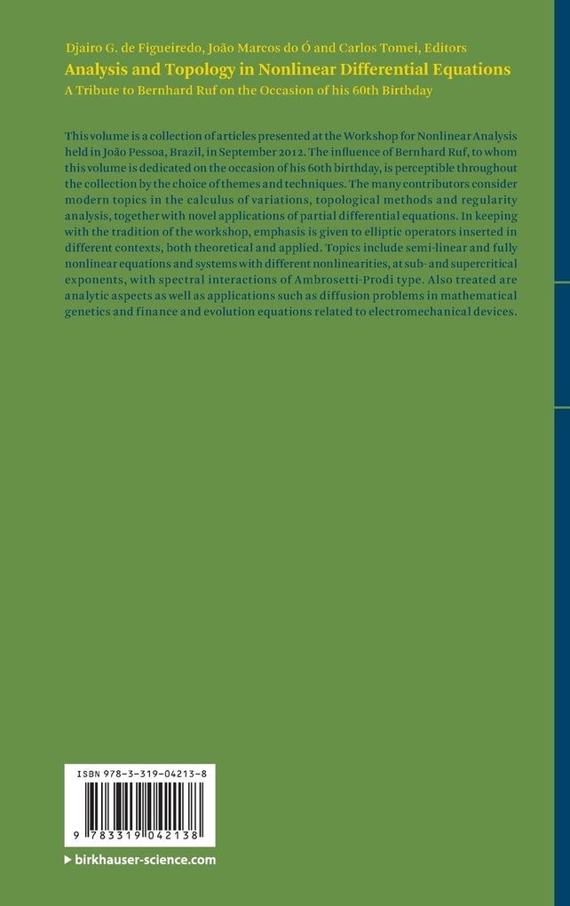 Weitere Ansicht: Analysis and Topology in Nonlinear Differential Equations