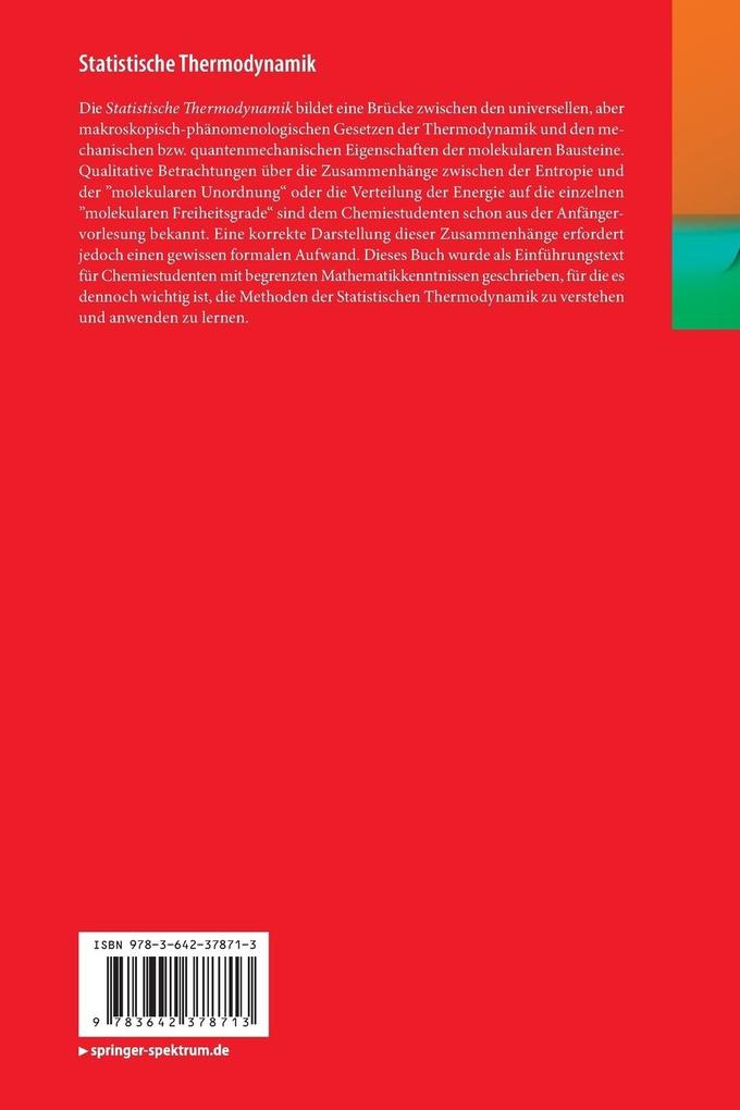 Weitere Ansicht: Statistische Thermodynamik | Gerhard H. Findenegg, Thomas Hellweg