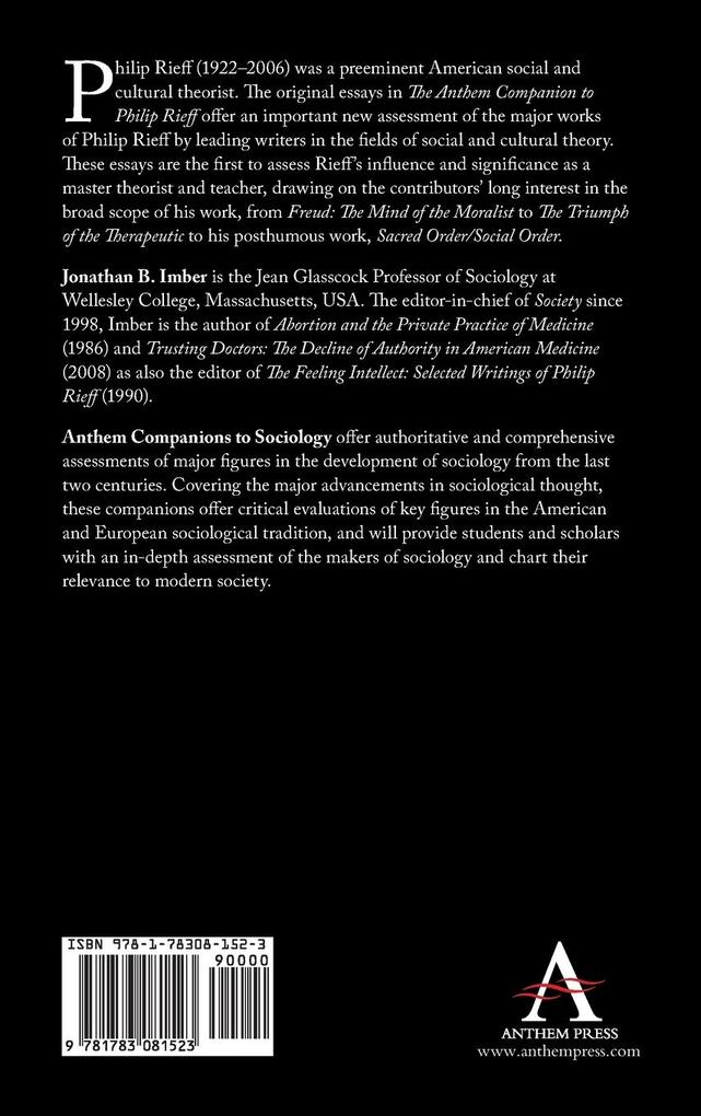 Weitere Ansicht: The Anthem Companion to Philip Rieff