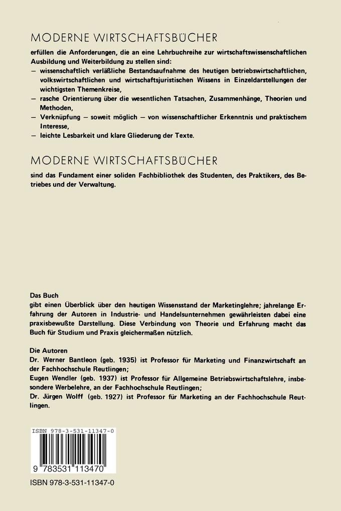 Weitere Ansicht: Absatzwirtschaft | Werner Bantleon