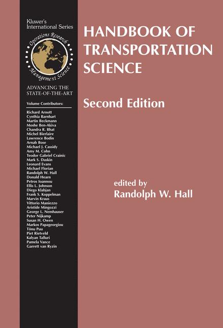Weitere Ansicht: Handbook of Transportation Science