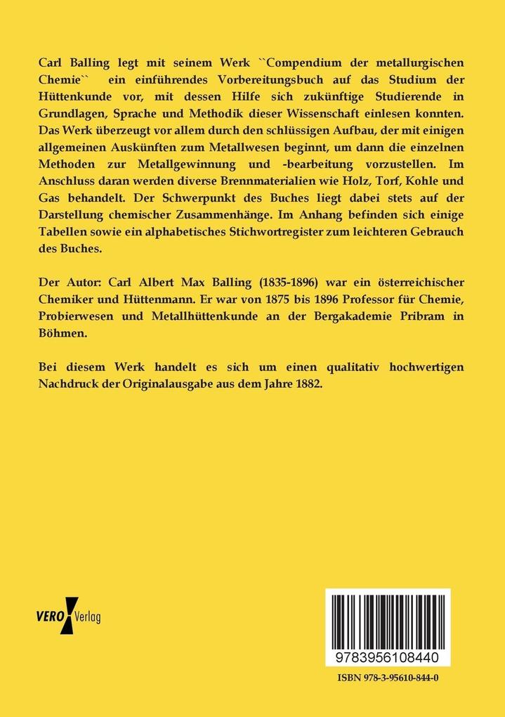 Weitere Ansicht: Compendium der metallurgischen Chemie | Carl A. M. Balling