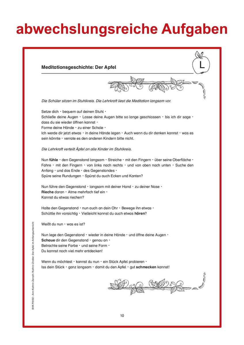 Weitere Ansicht: Der Apfel im Anfangsunterricht | Ann-Kathrin Zerrath, Kathrin Zindler