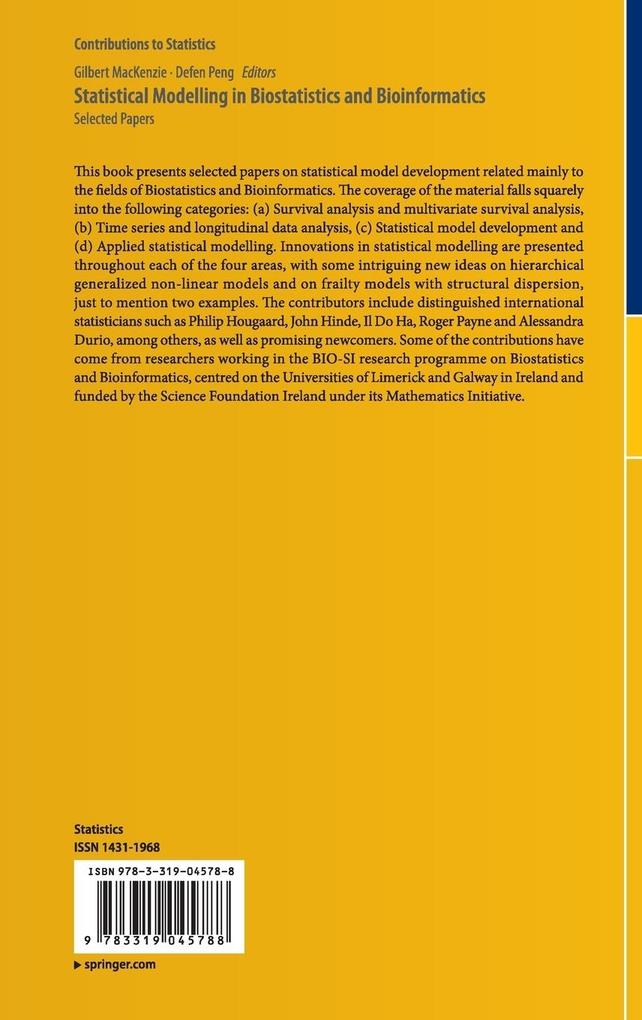 Weitere Ansicht: Statistical Modelling in Biostatistics and Bioinformatics