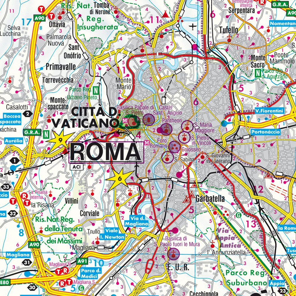 Weitere Ansicht: Latium - Rom - Vatikan 1 : 150 000