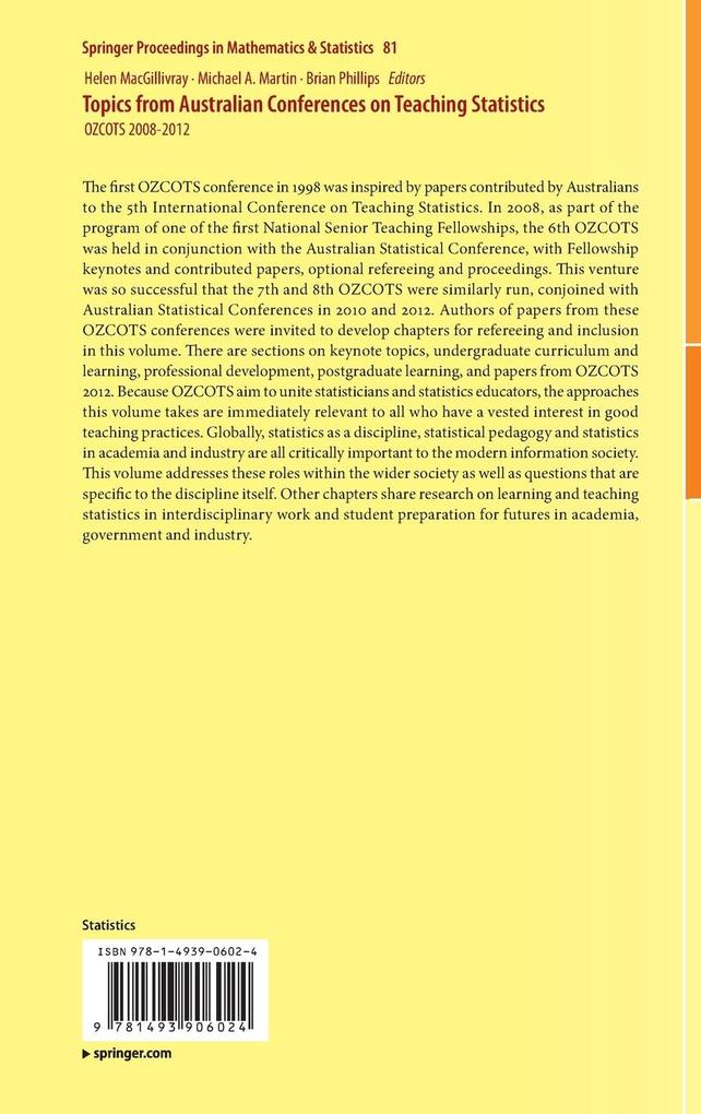 Weitere Ansicht: Topics from Australian Conferences on Teaching Statistics