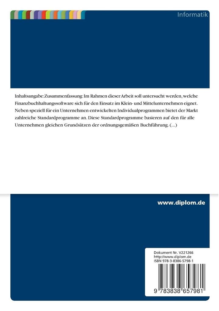 Weitere Ansicht: Vergleich von Finanzbuchhaltungssoftware (Schwerpunkt Klein- und Mittelunternehmen) | Stefanie Schumacher