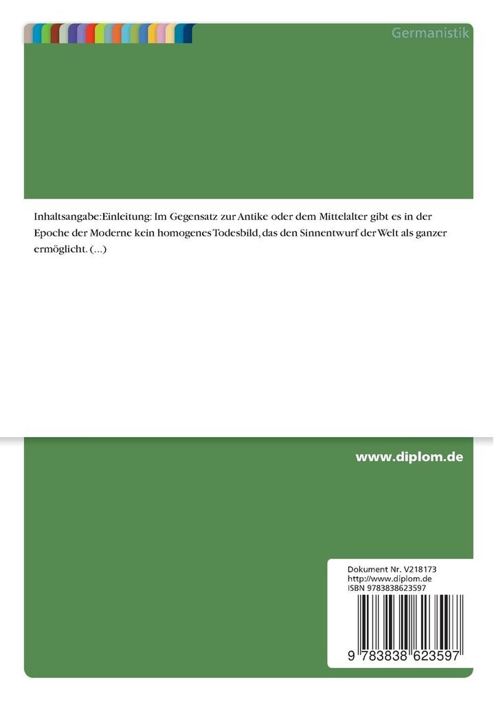 Weitere Ansicht: Todesbilder im Roman des 20. Jahrhunderts | Meike Nachtwey