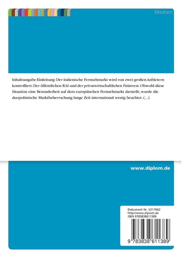 Weitere Ansicht: Machtkonzentration im italienischen Fernsehen | geb. Kießler Lizio