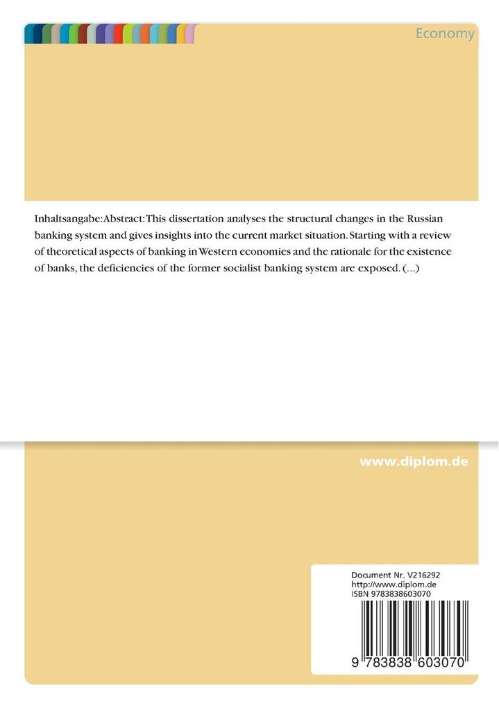 Weitere Ansicht: Changes in the Russian Banking System | Martin P. Kühle