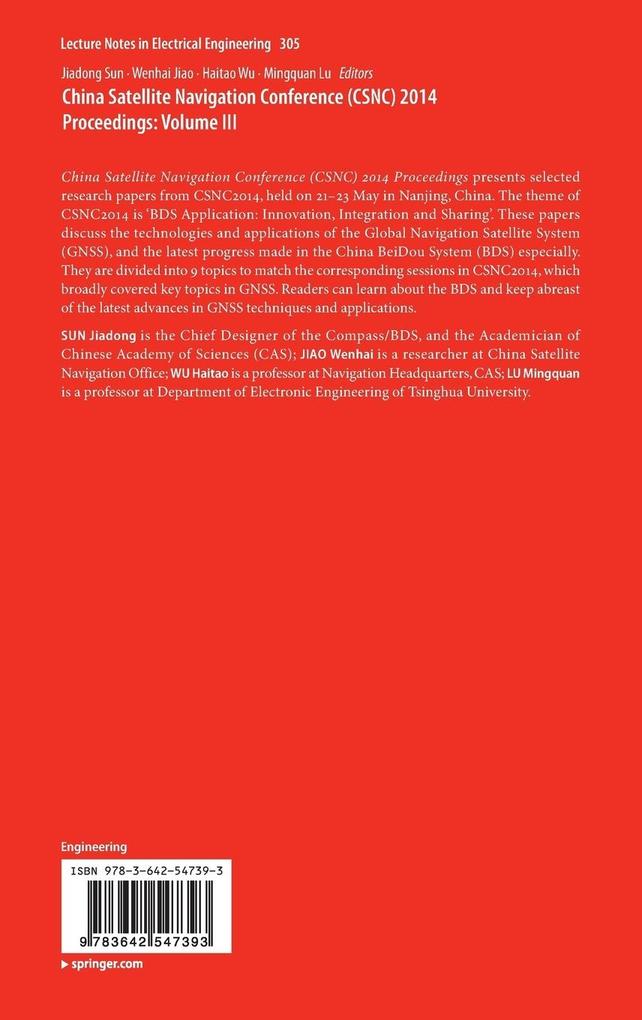 Weitere Ansicht: China Satellite Navigation Conference (CSNC) 2014 Proceedings: Volume III