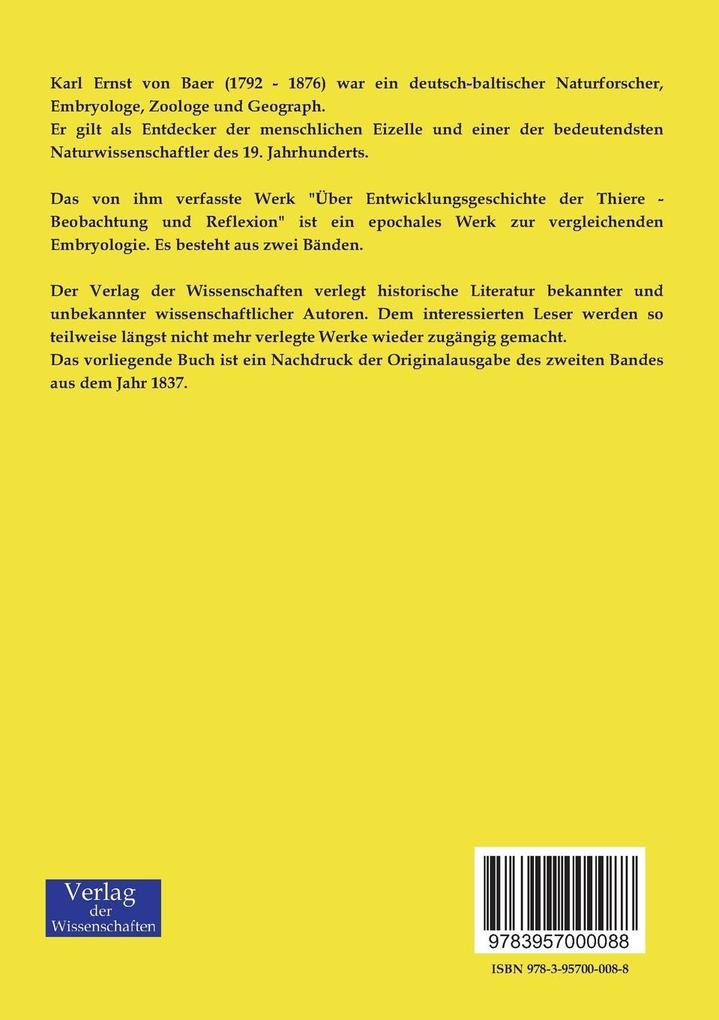 Weitere Ansicht: Über Entwicklungsgeschichte der Tiere | Karl Ernst von Baer