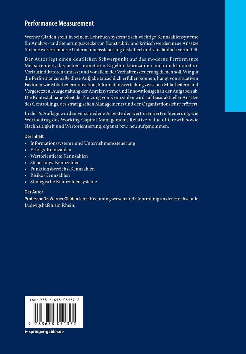 Weitere Ansicht: Performance Measurement | Werner Gladen