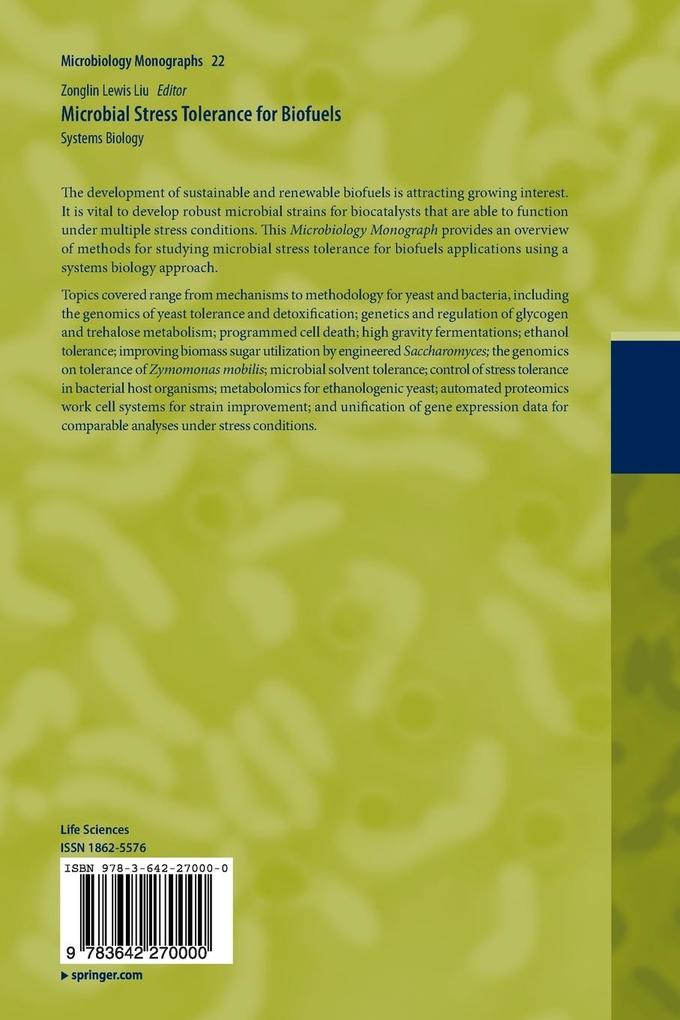 Weitere Ansicht: Microbial Stress Tolerance for Biofuels