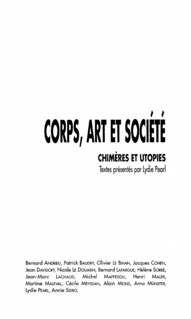 Corps, art et societe als eBook pdf