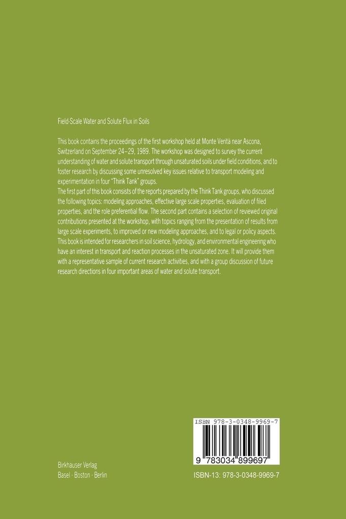 Weitere Ansicht: Field-Scale Water and Solute Flux in Soils