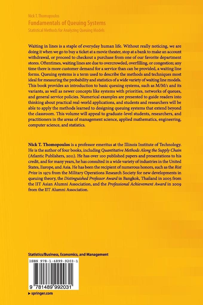 Weitere Ansicht: Fundamentals of Queuing Systems | Nick T. Thomopoulos